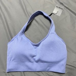Periwinkle Limitless Ribbed Seamless Halter Bra